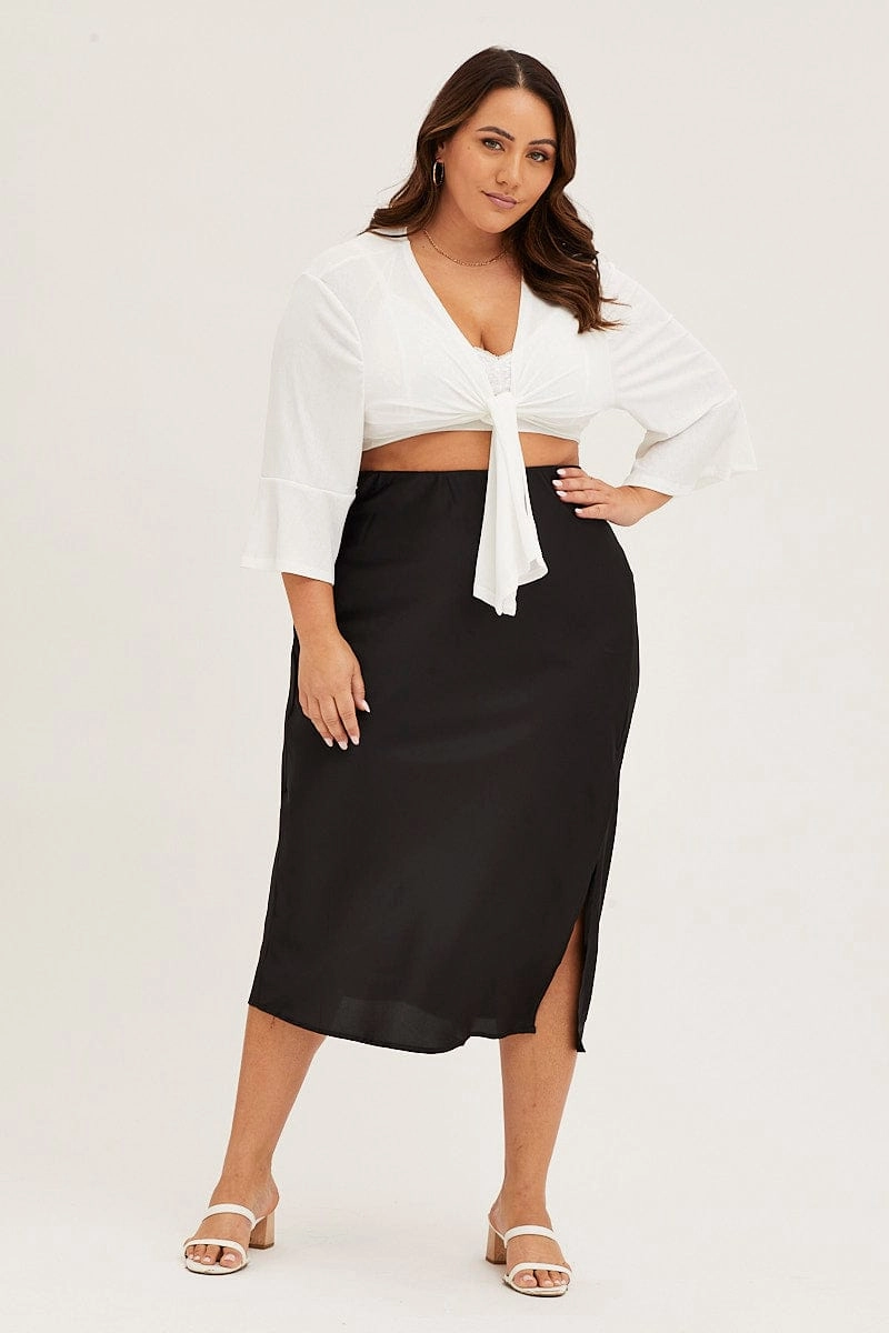 White Ruffle Sleeve Tie Up Crop Cardigan Smooth Zipper Track Easy Care Finish