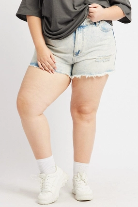 Denim Relaxed Shorts High Rise Anti - odor