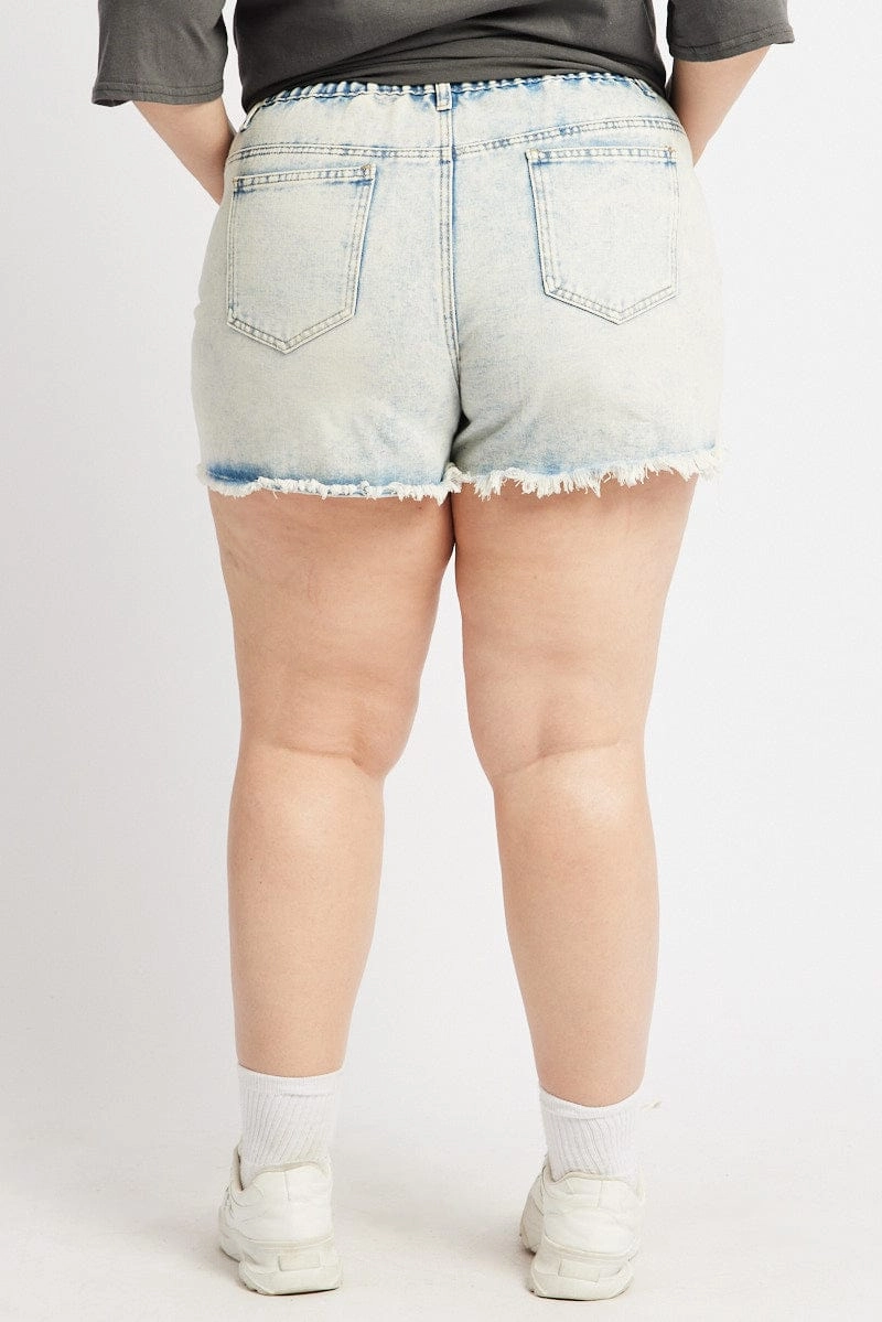 souvenir choice Minimal Waist Denim Relaxed Shorts High Rise