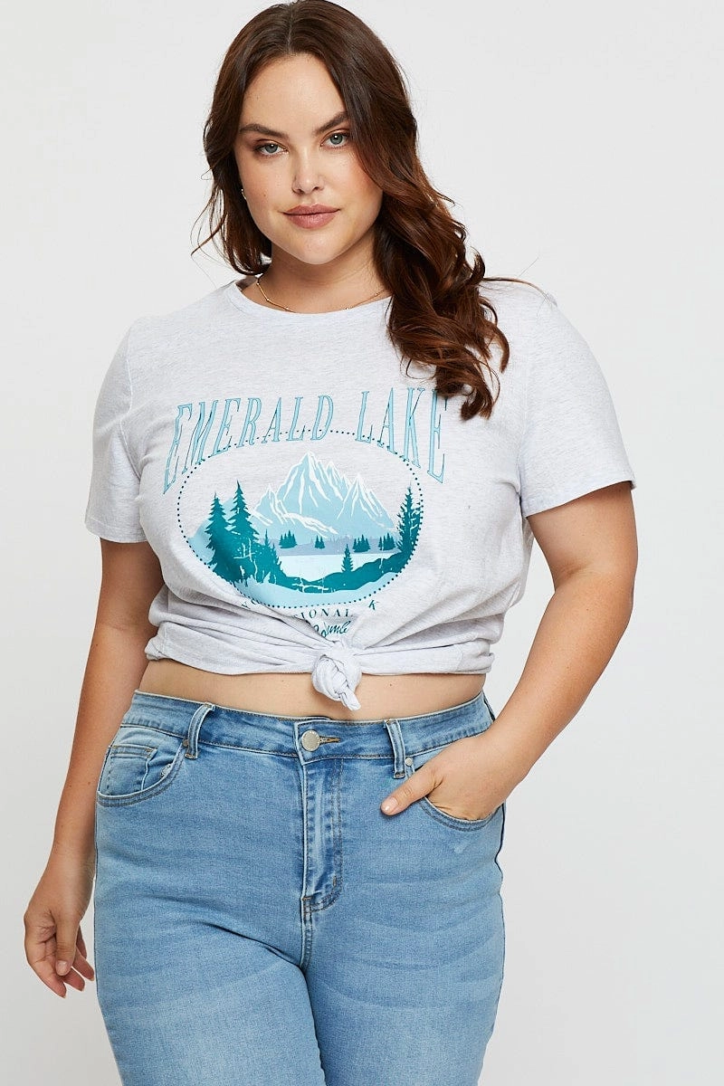 Simple Yet Elegant WrinkleResistant Texture Grey Graphic T-shirt Crew Neck Short Sleeve Cotton