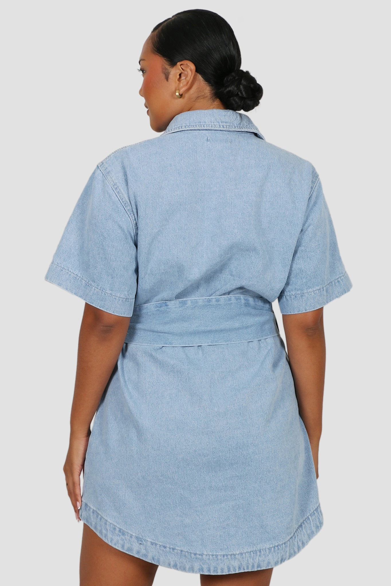 STERLING DENIM DRESS BLUE V-Neck