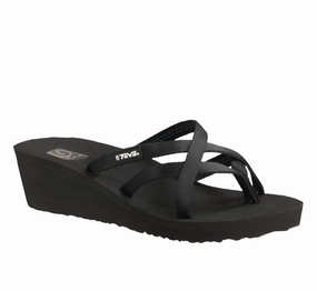 Teva Women's Mush Mandalyn Wedge Ola 2 - Black Multi Strap Easy on off