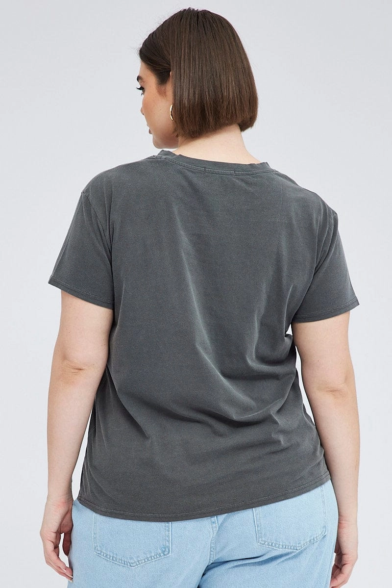 Fit Comfort Comfy Essentials Black T-shirt Short Sleeve Crew Neck Washed