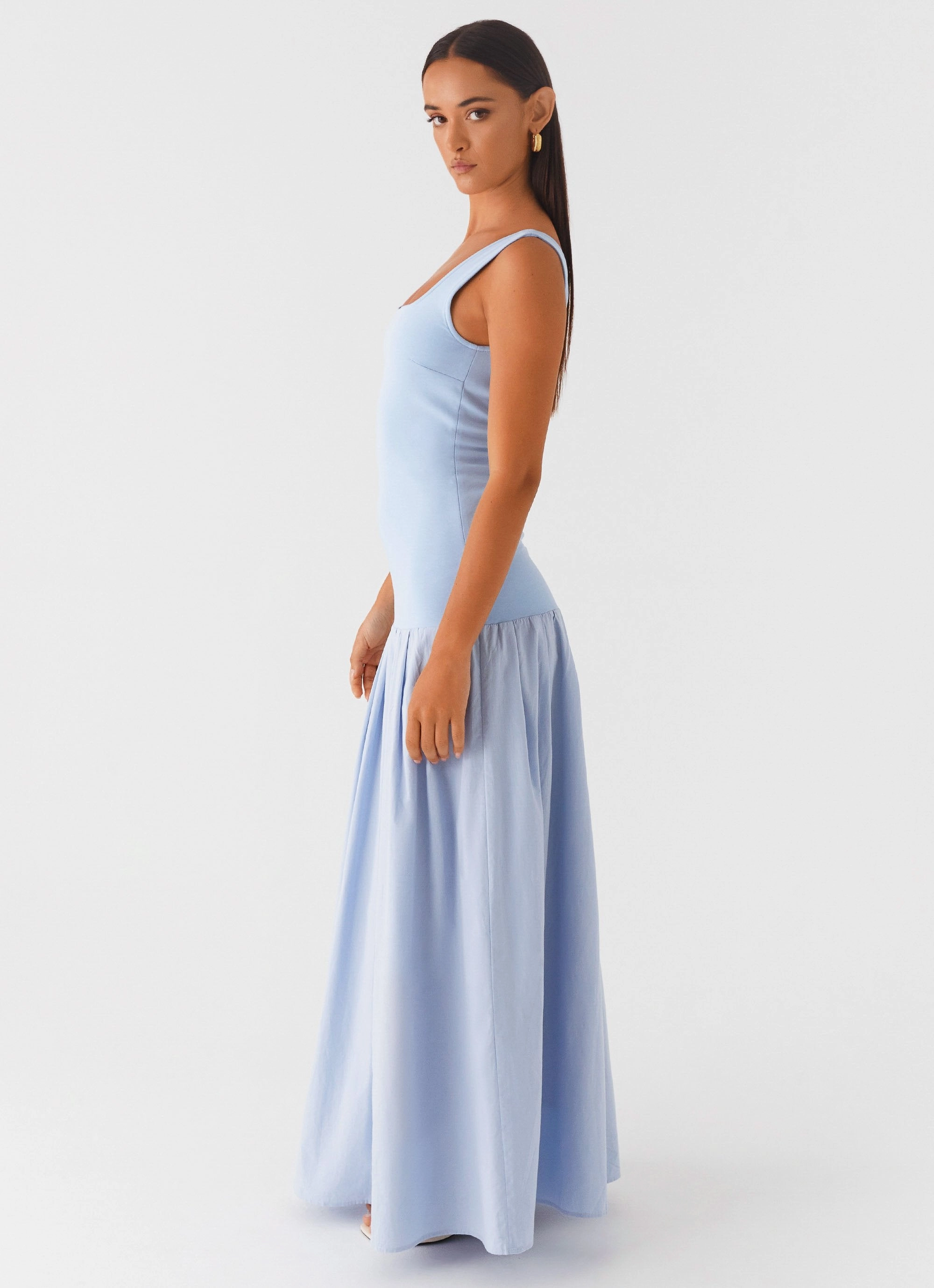 Jaxon Maxi Dress - Blue Side-Pocket