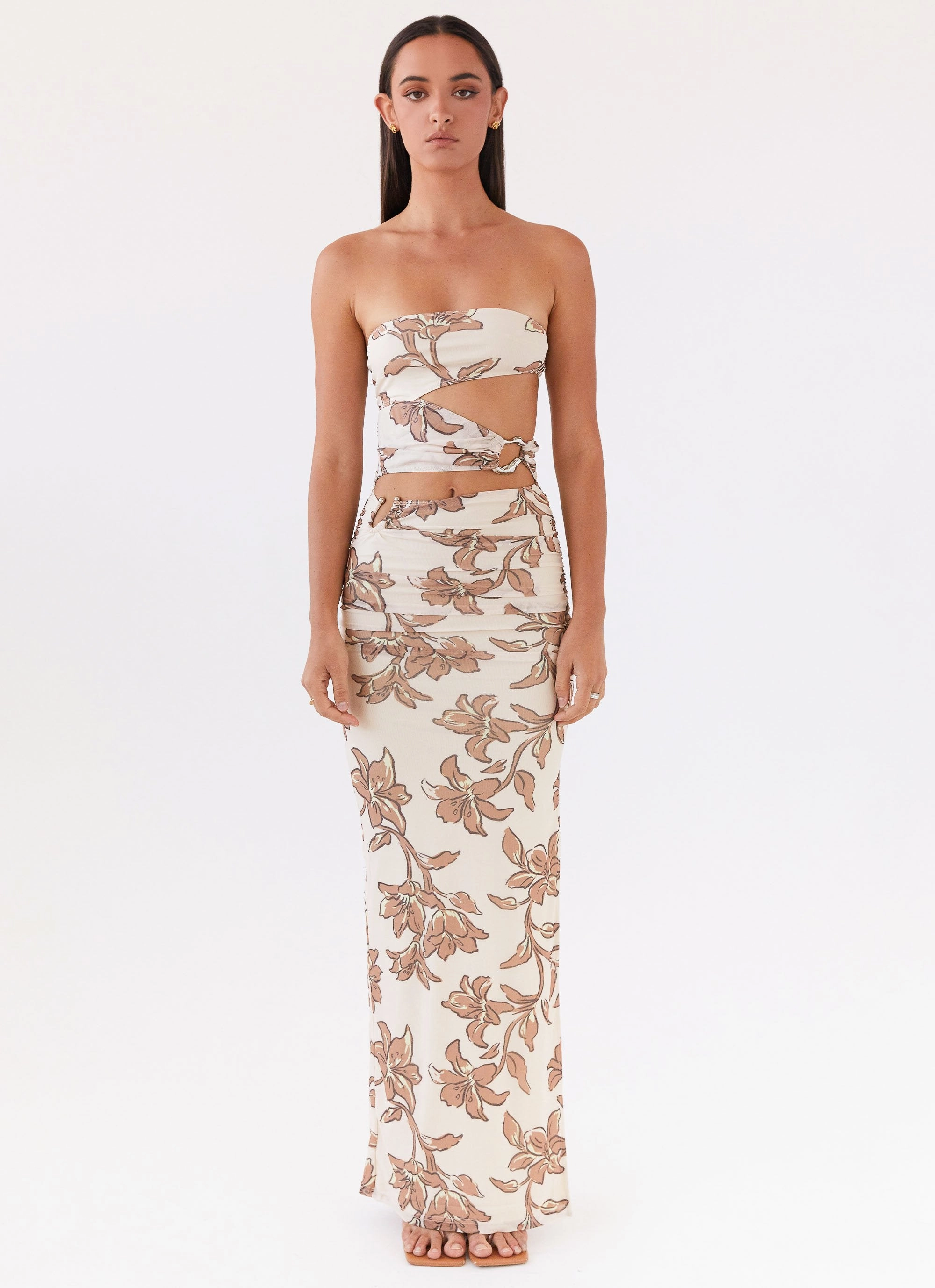 Natural Feel Into Pieces Mesh Maxi Dress - Hazel Bloom