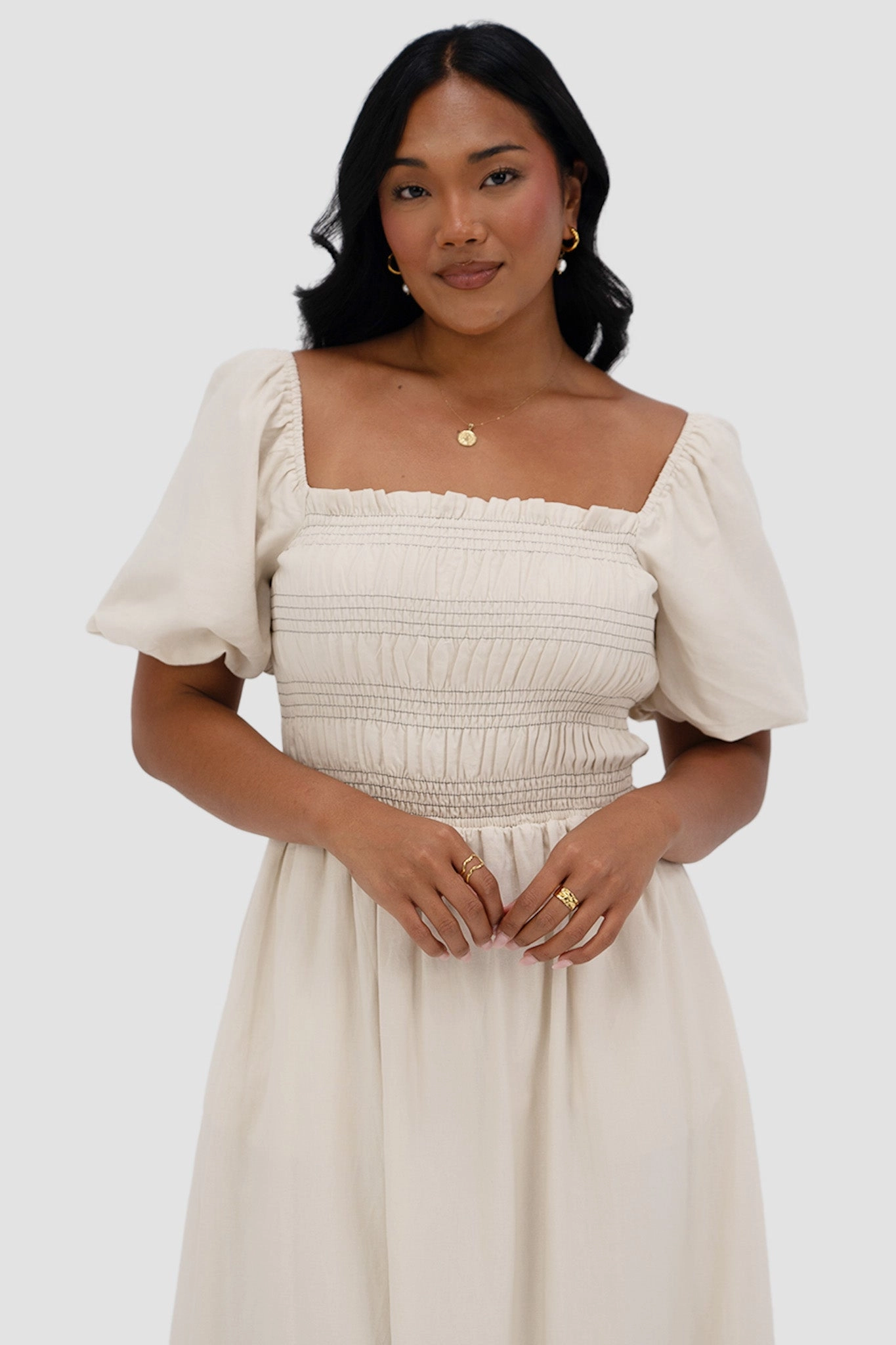 ISMAE MAXI DRESS NEUTRAL Trend Texture Fashionable Touch