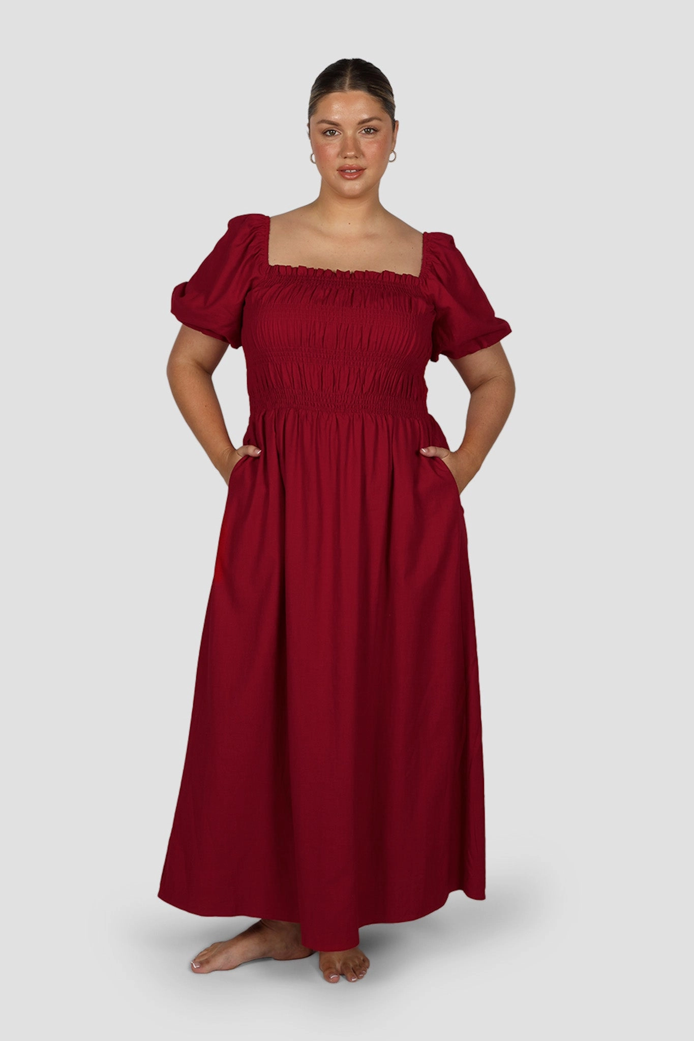 Airy Layer Urban Motion ISMAE MAXI DRESS RED
