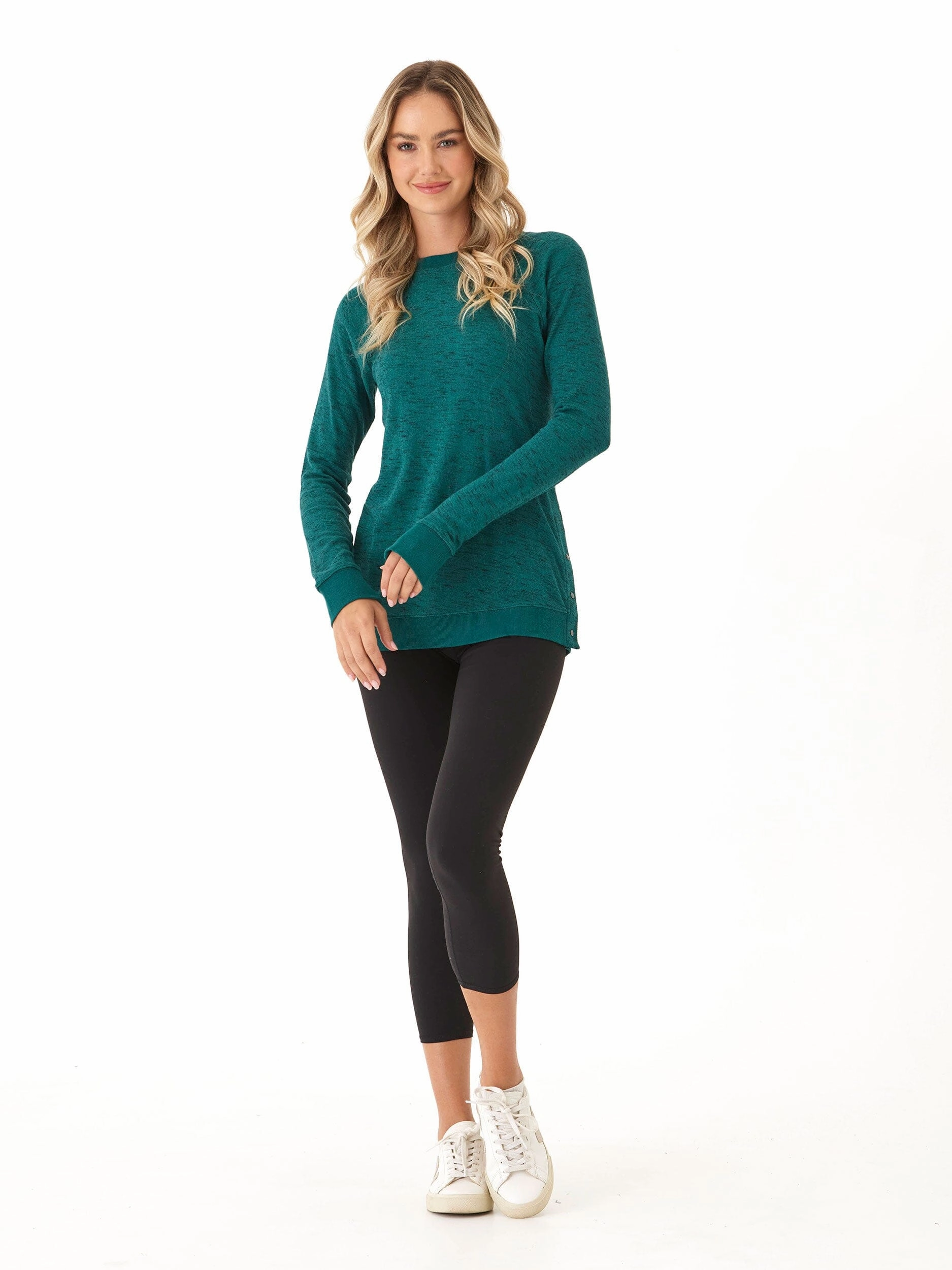 Ismene Rhythm Slub Snap Detail Long Sleeve Subtle Layers Waterproof Zipper Closure
