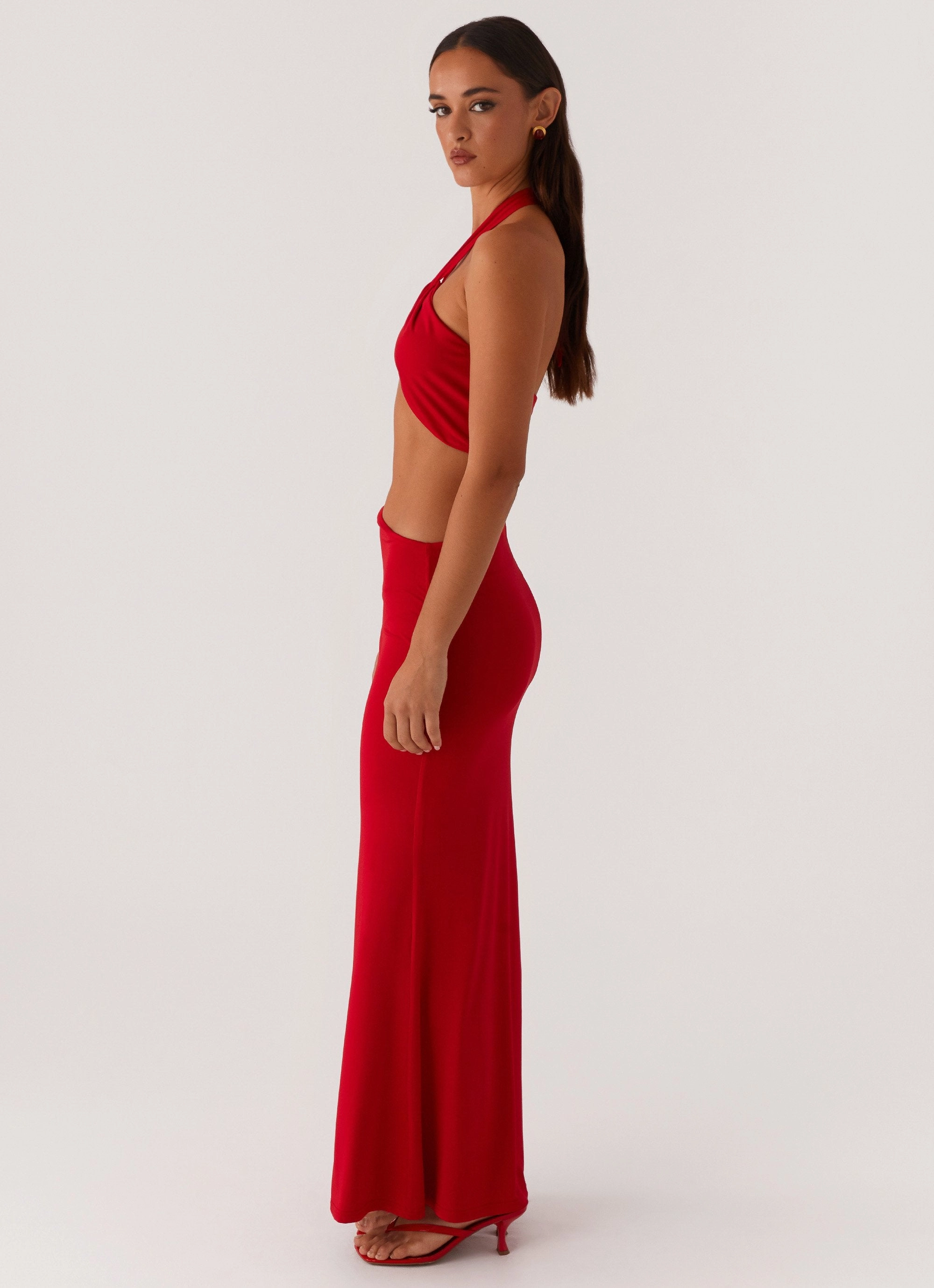 Its Obvious Maxi Dress - Red Modern Cut Comfy and Chic