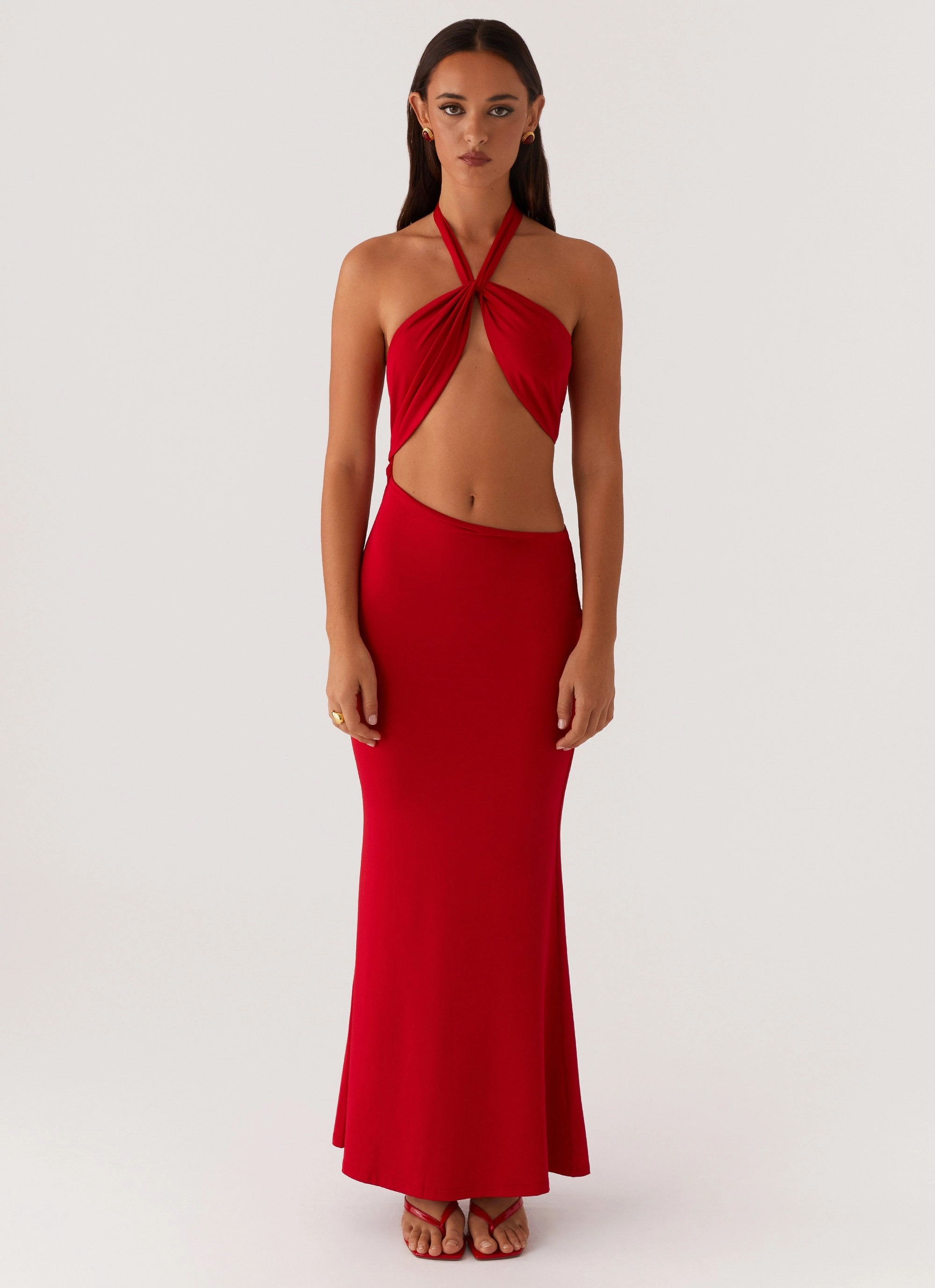Its Obvious Maxi Dress - Red Easy Pretty