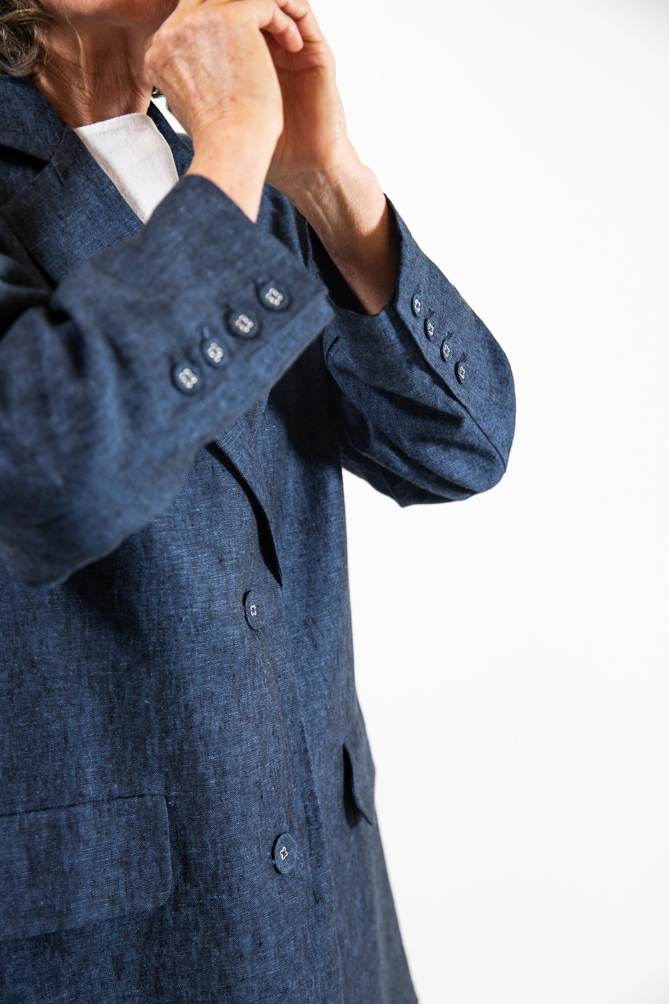 Hidden Storage Compartments Comfort Fit Design Izumi Blazer | Navy