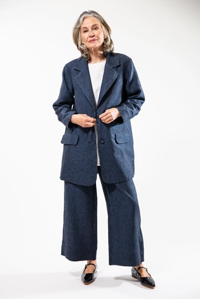 Izumi Blazer | Navy Magnetic Fasteners Wind Resistant Fabric
