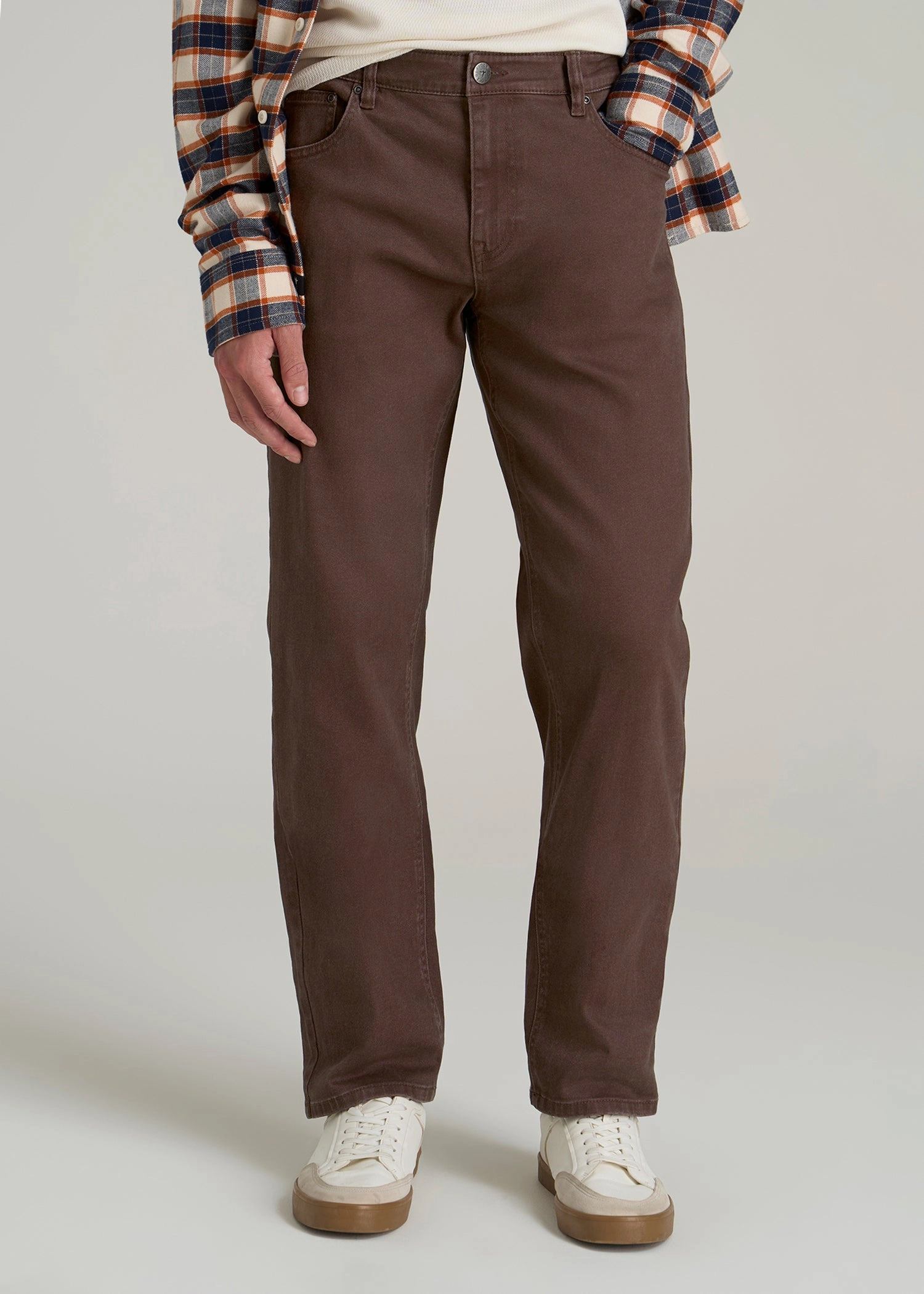 All Season J1 Straight Fit Colored Jeans for Tall Men in Dark Toffee