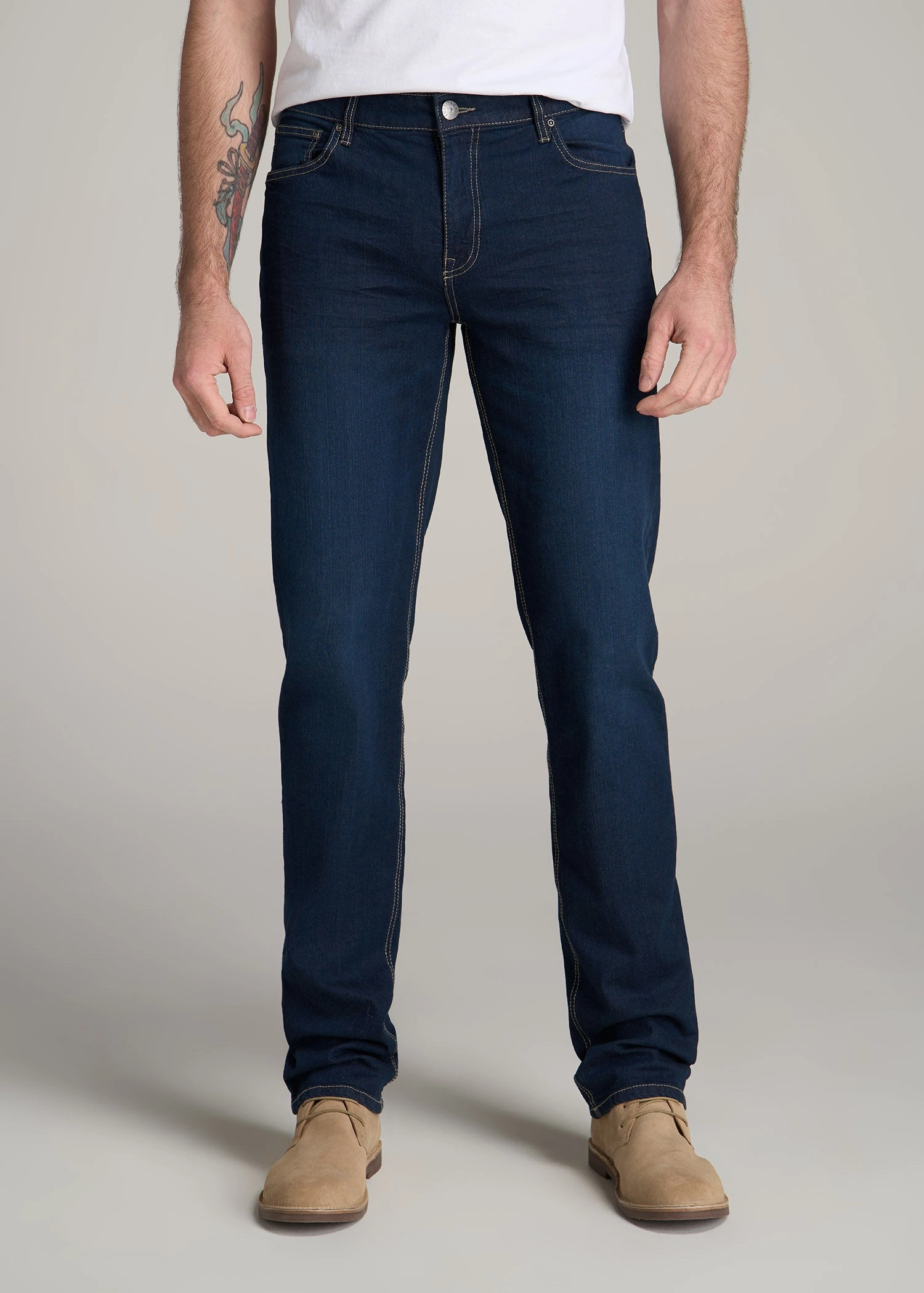 J1 STRAIGHT LEG Jeans for Tall Men in Blue Steel Couple Look Athlete Fit Festival Outfit