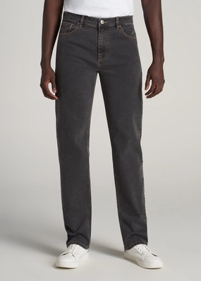 All Season Fabric Weight J1 STRAIGHT LEG Jeans for Tall Men in Dark Grey Denim