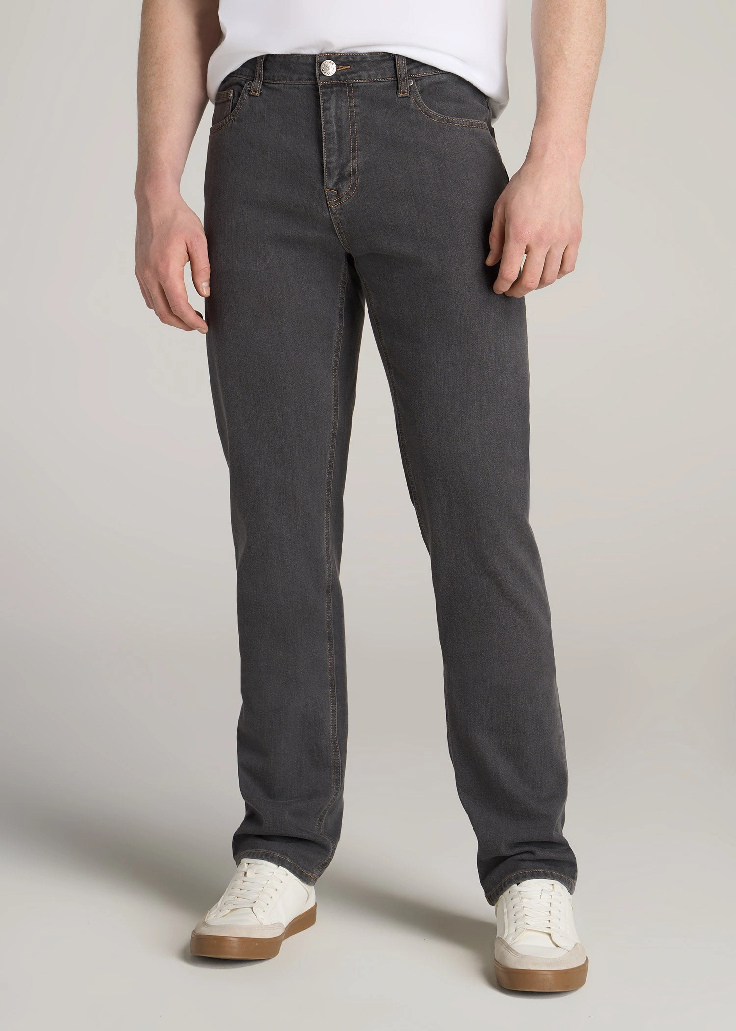 J1 STRAIGHT LEG Jeans for Tall Men in Grey Polished Look