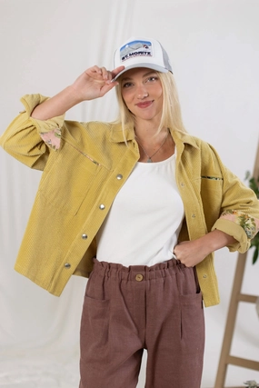 Jacket Calla Dusty Yellow Travel Fit Stretch Comfort Design