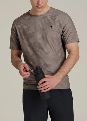 Denim Shirt Jacquard Training T-Shirt for Tall Men in Portobello