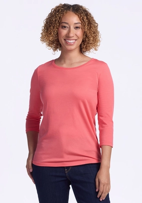 Jenny 3/4 Sleeve Crew Neck ? Final Sale Deals! - Citrus Breeze Modern Twist