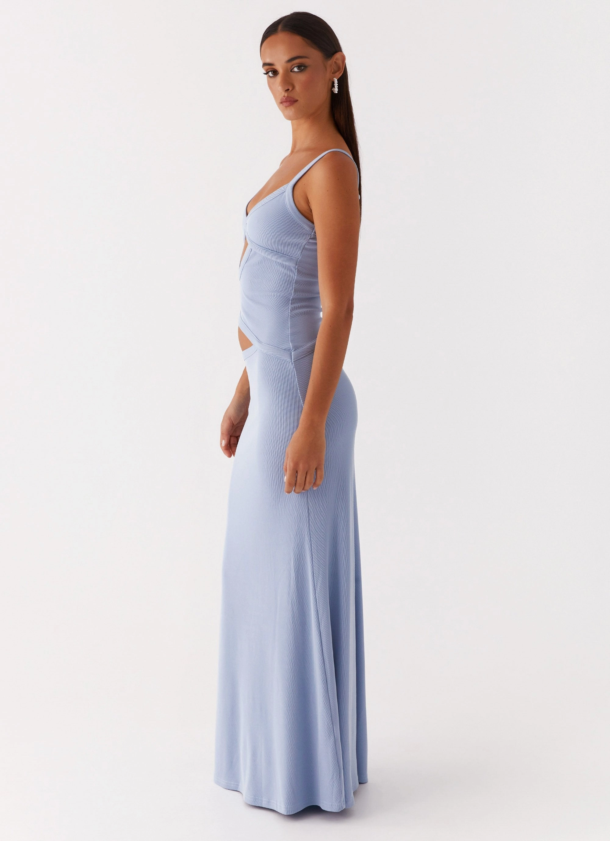 Jocelyn Maxi Dress - Blue Refined fit Pleat-Front