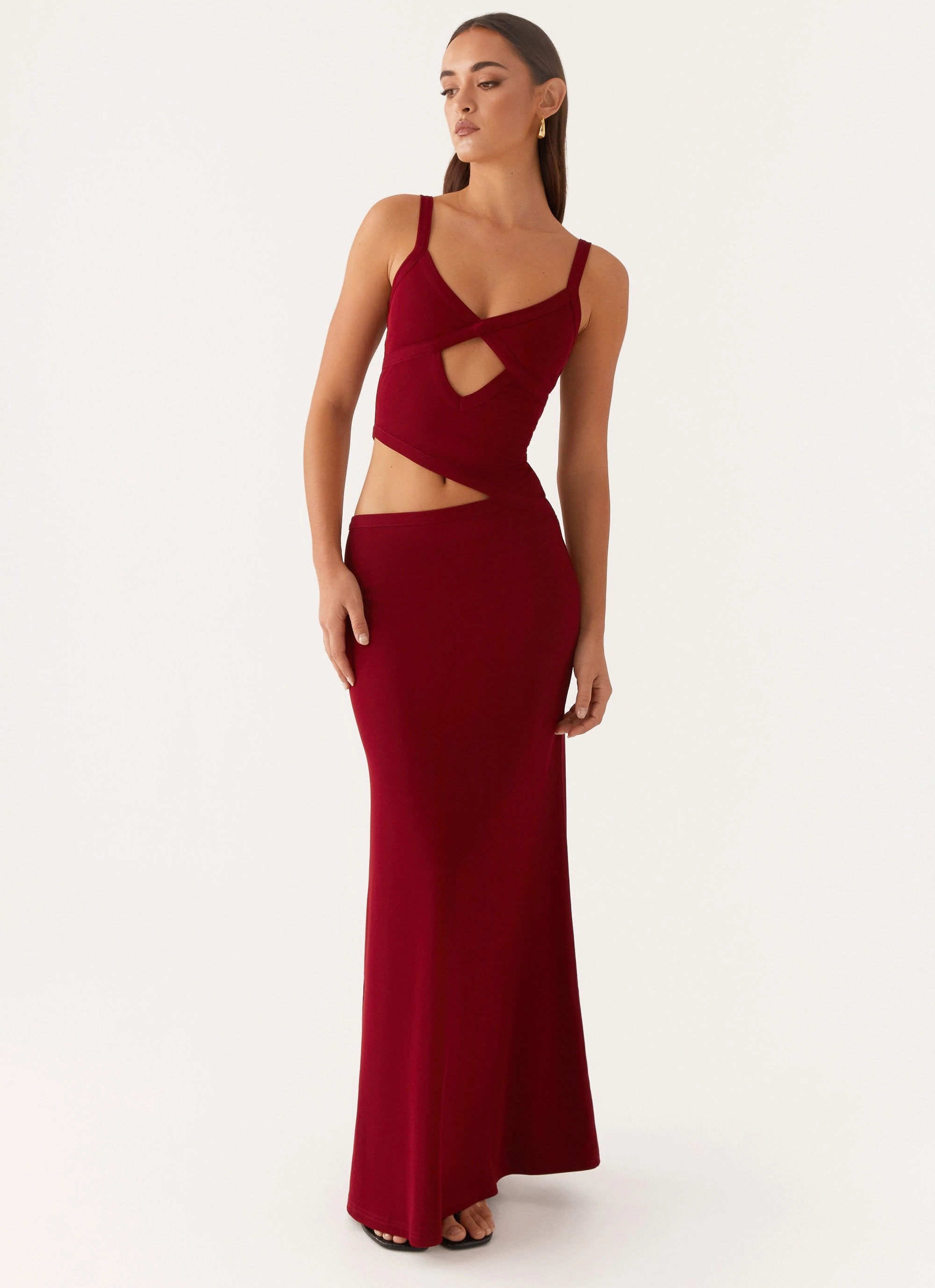 Jocelyn Maxi Dress - Maroon Simple Ease
