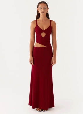 Jocelyn Maxi Dress - Maroon Comfy Layers Fashion-forward day dress