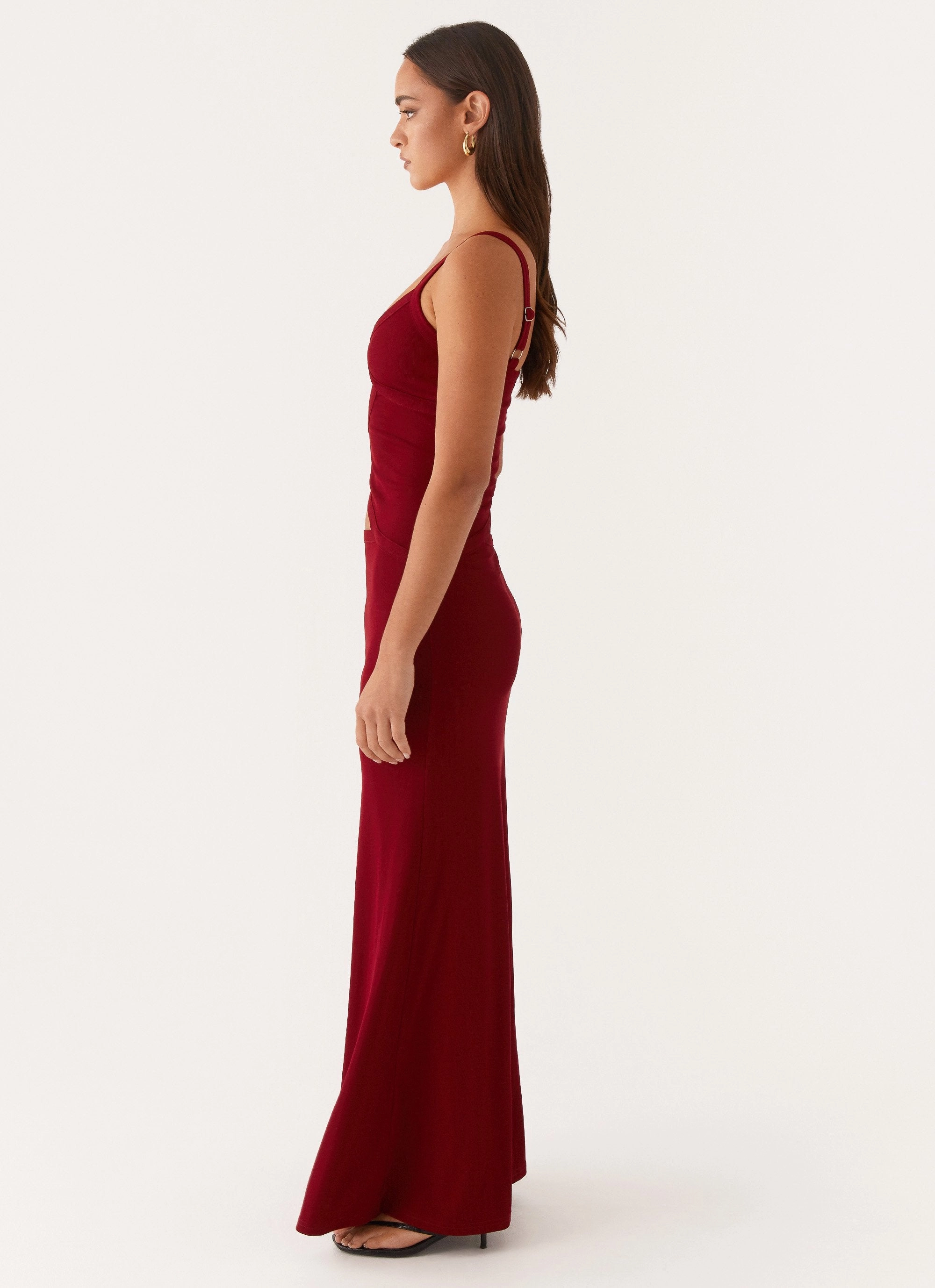 Modern Design Euro Ease Jocelyn Maxi Dress - Maroon
