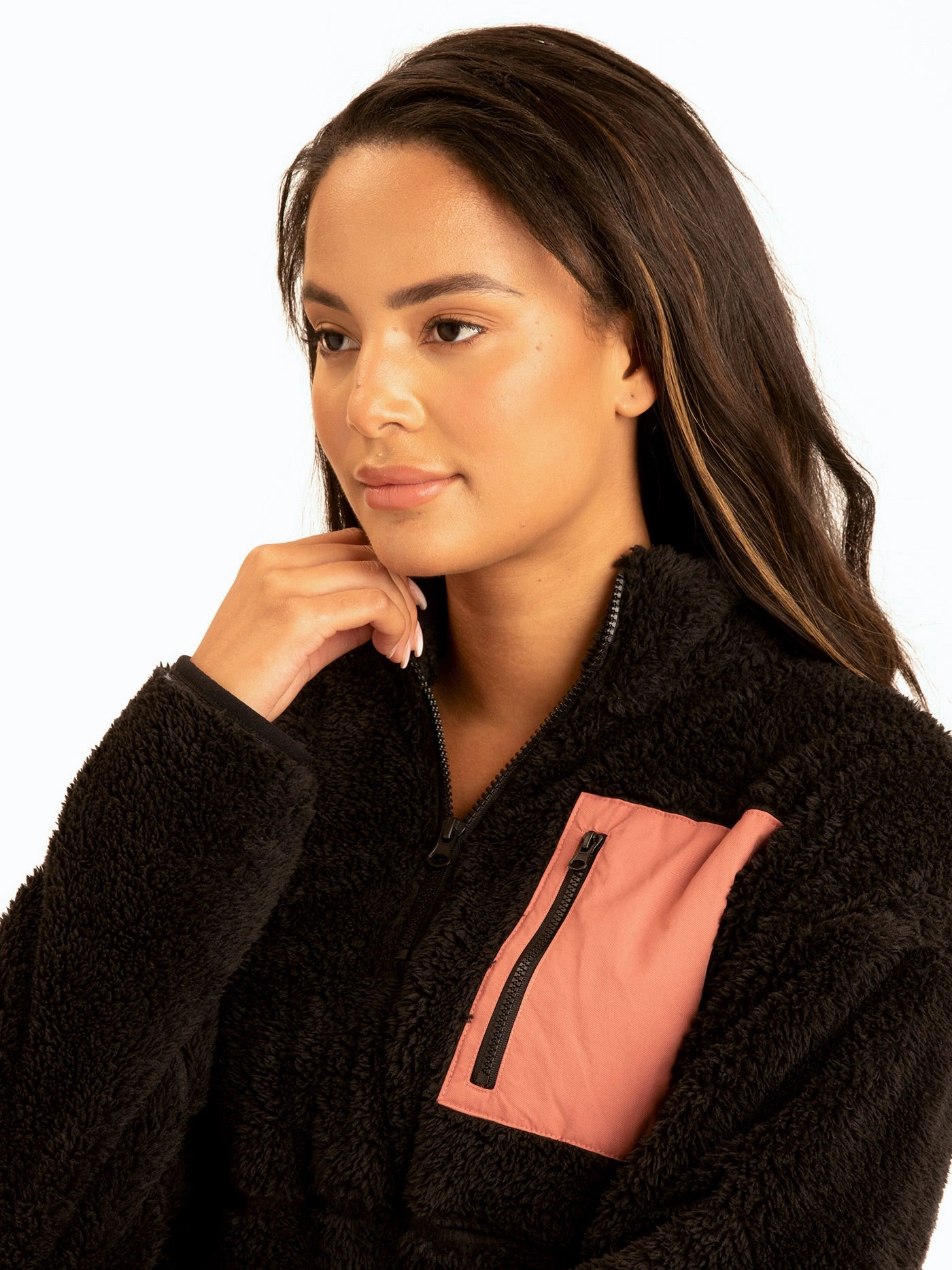 Windproof Thermal Shell Katya Sherpa Half-Zip Pullover
