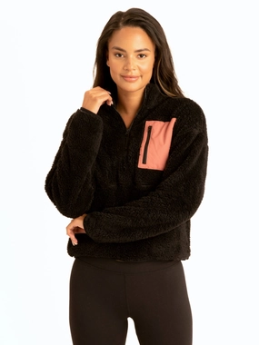 Classic Casual Look Katya Sherpa Half-Zip Pullover