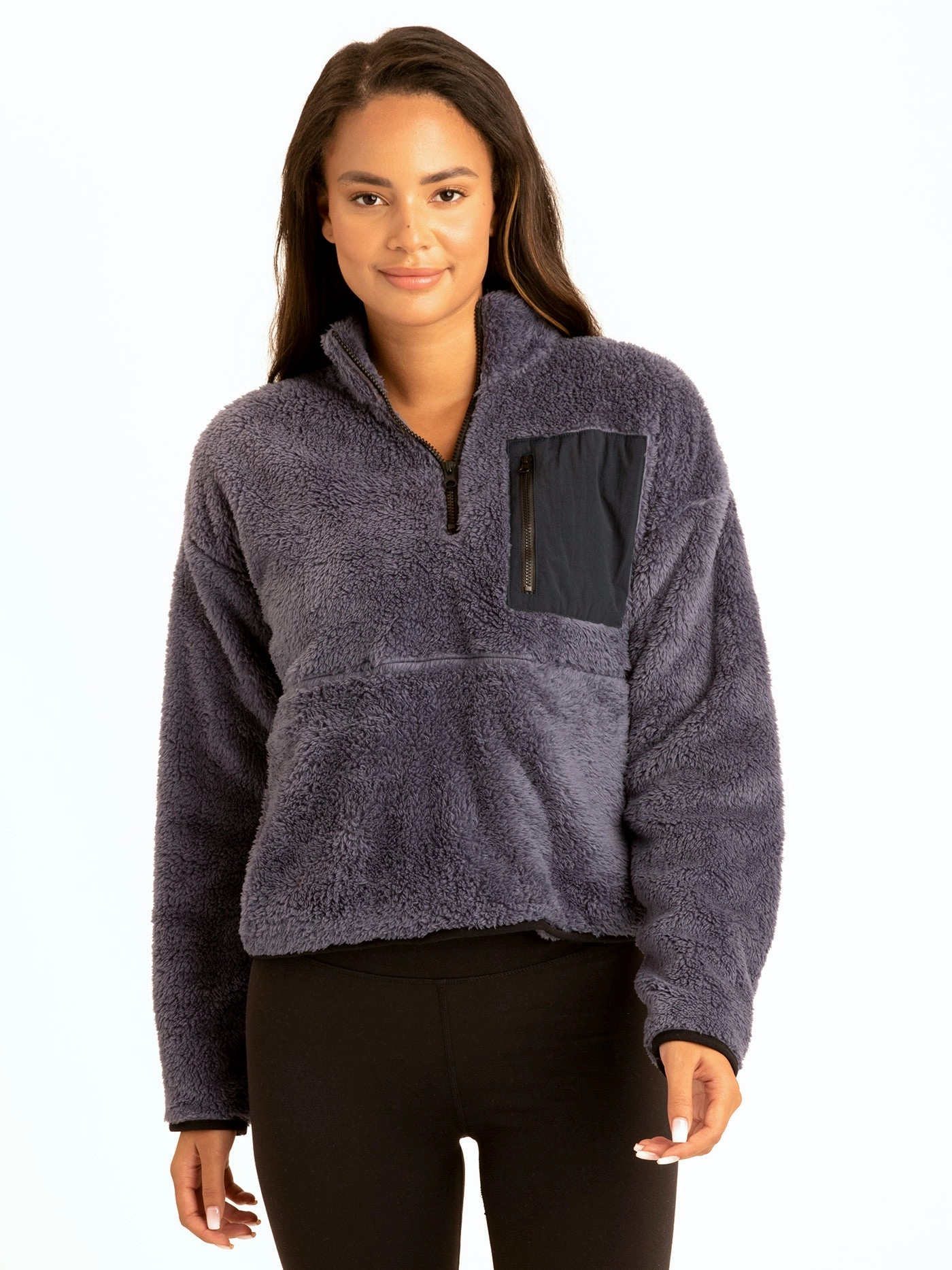 Katya Sherpa Half-Zip Pullover Evening Out