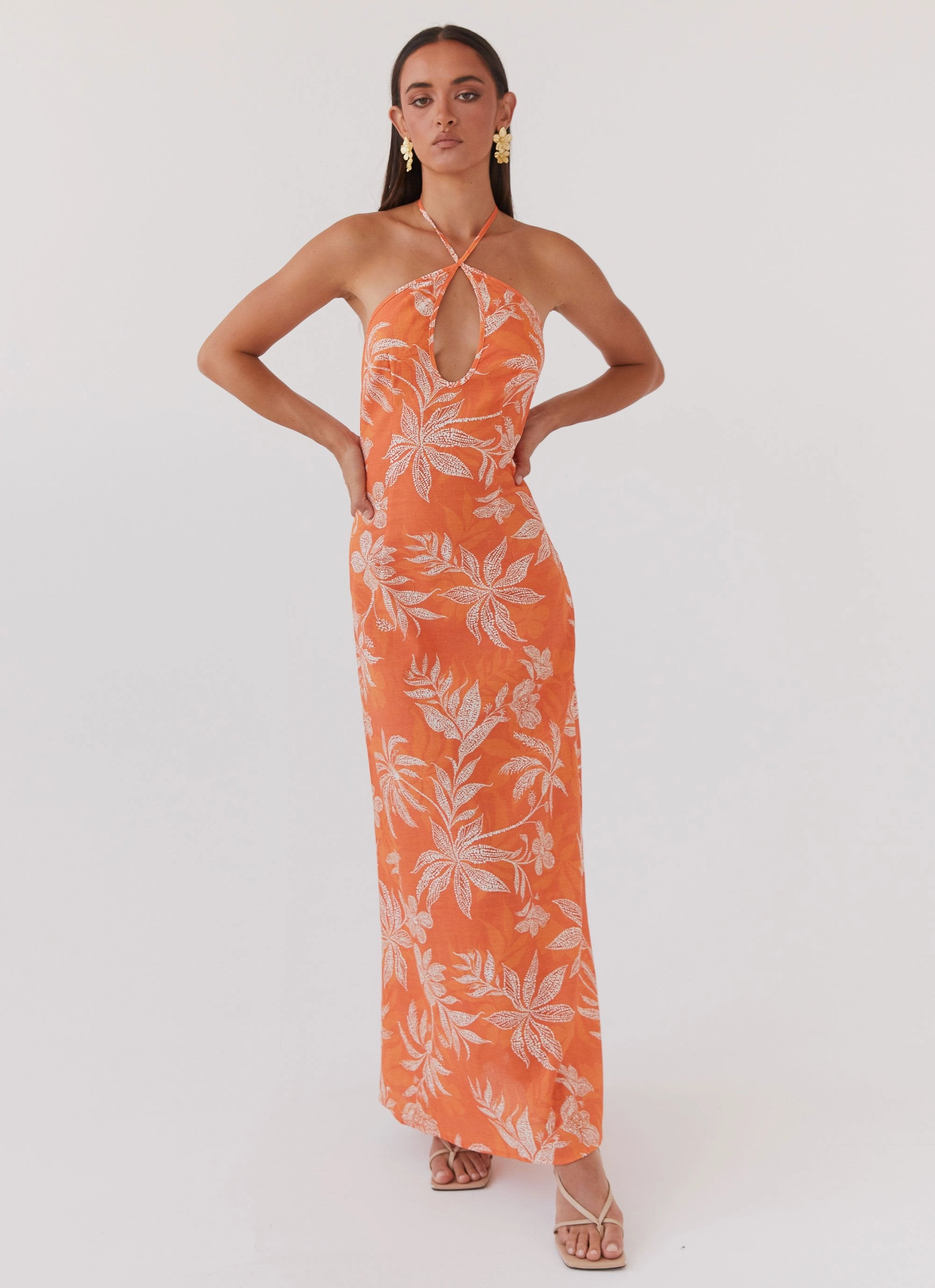 Keliegh Linen Maxi Dress - Tropic Sunset Casual Core