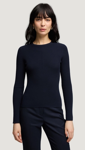 Trendy Vibes Knit Longsleeve Crew in Stretch Tencel | Midnight