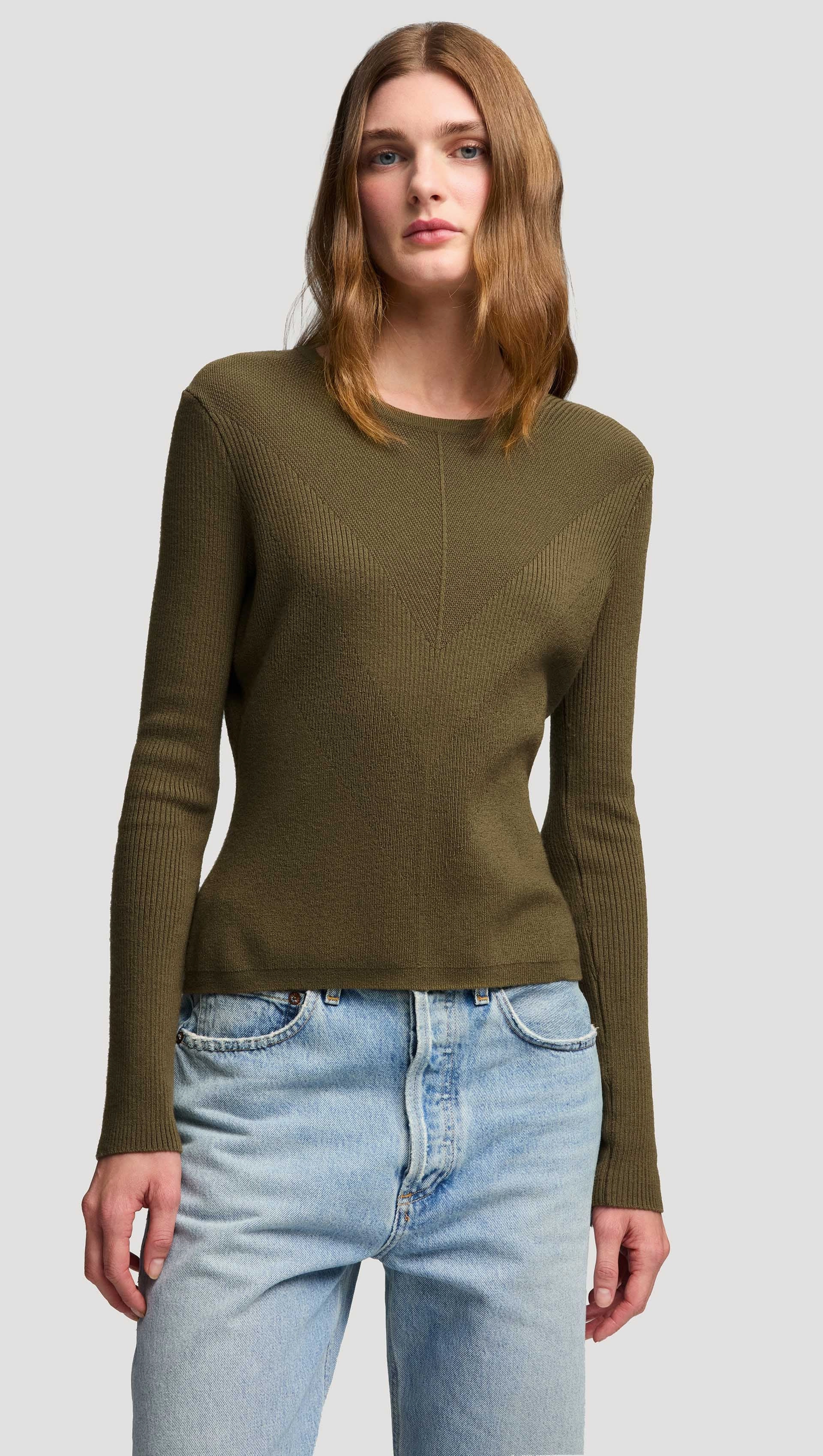 product neon energy men Knit Longsleeve Crew in Stretch Tencel | Ochre