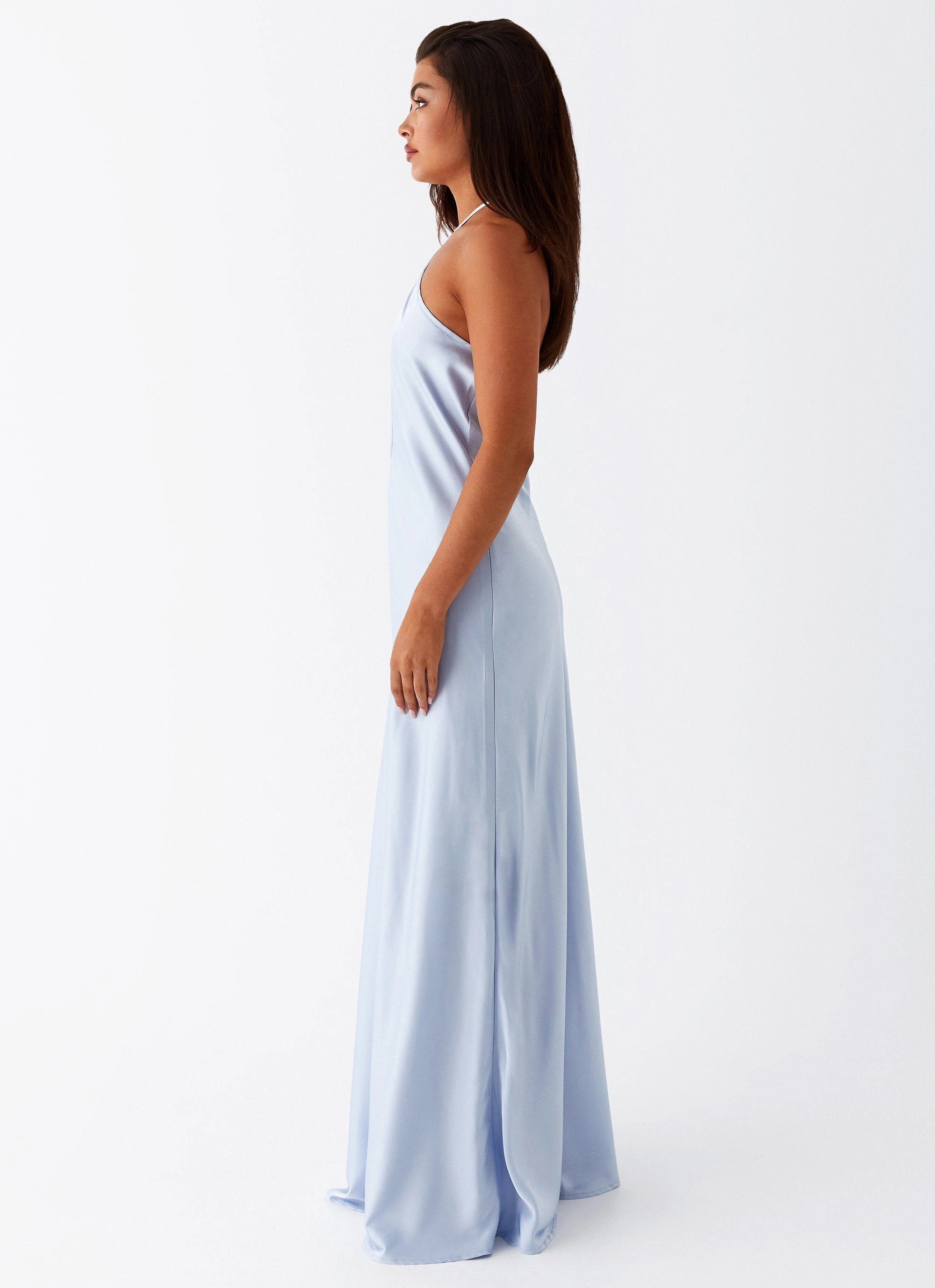 Classic-style Youthful Feel Noir Symphony Maxi Dress - Ice Blue
