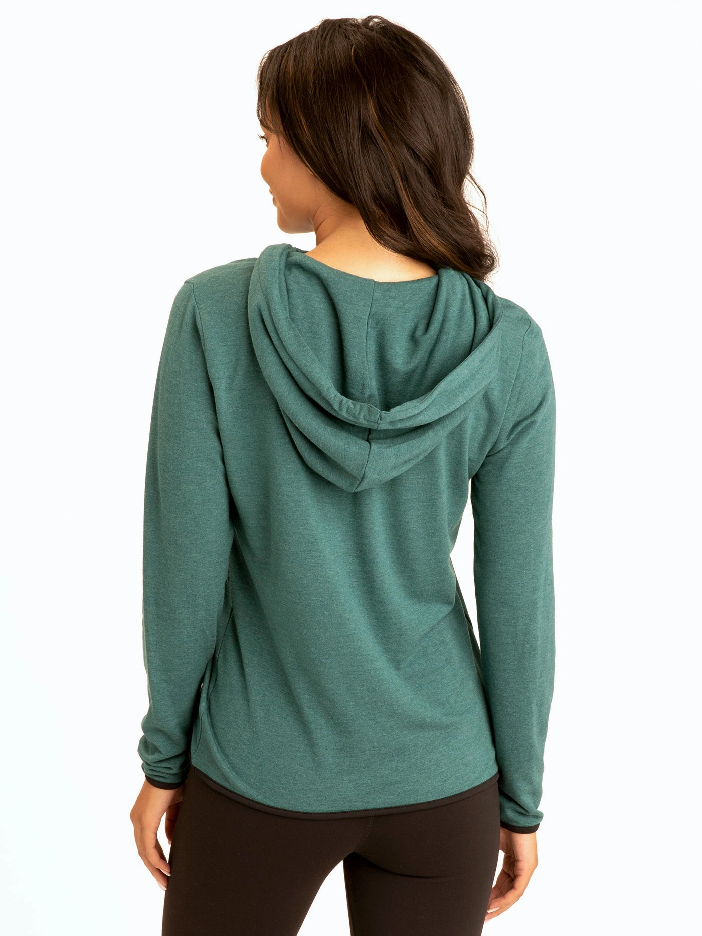 Kyanna FeatherLoop Half Zip Hoodie ExpandableSideGussets Tear Resistant Material