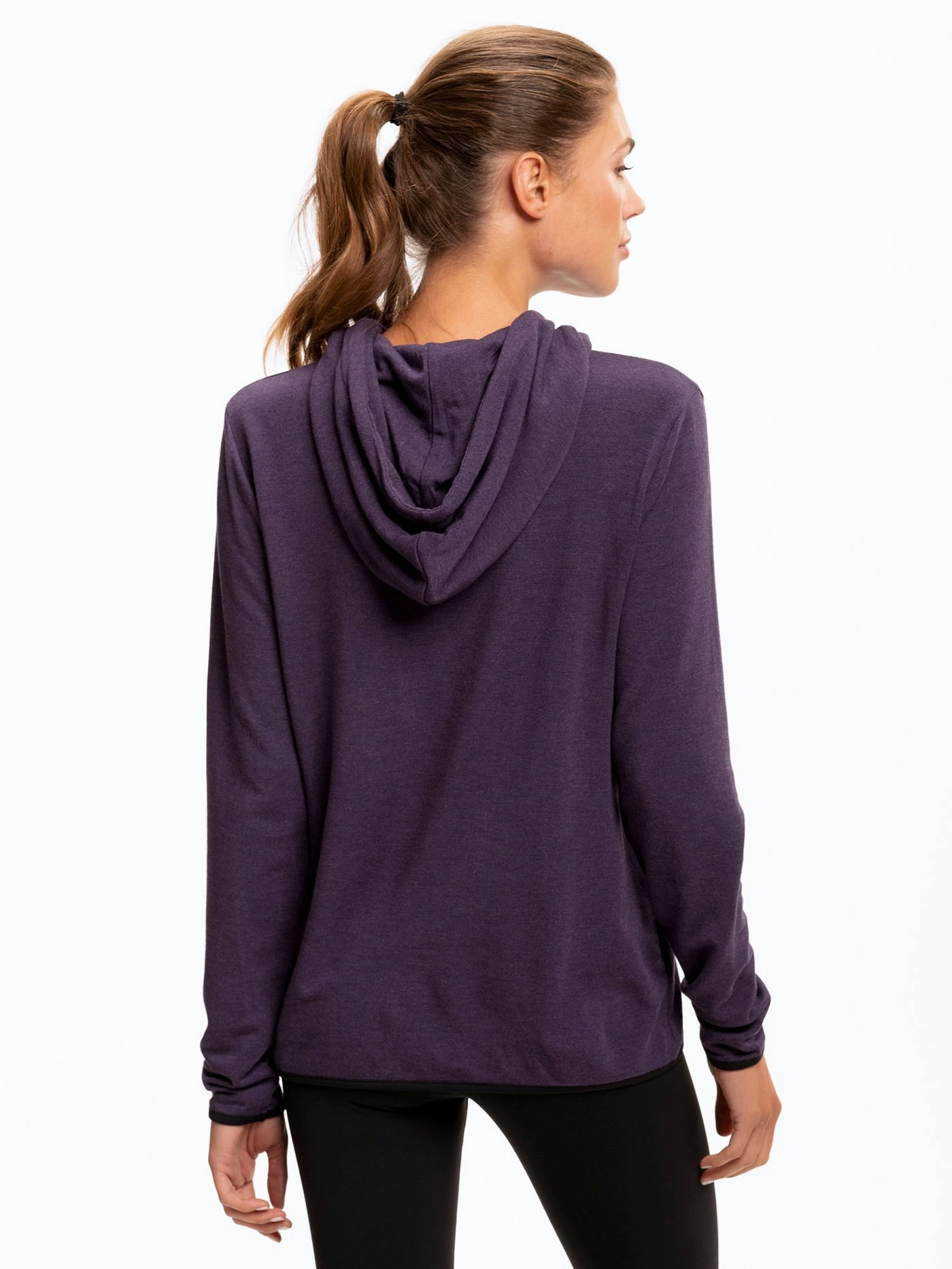 Kyanna FeatherLoop Half Zip Hoodie Adjustable Hemline