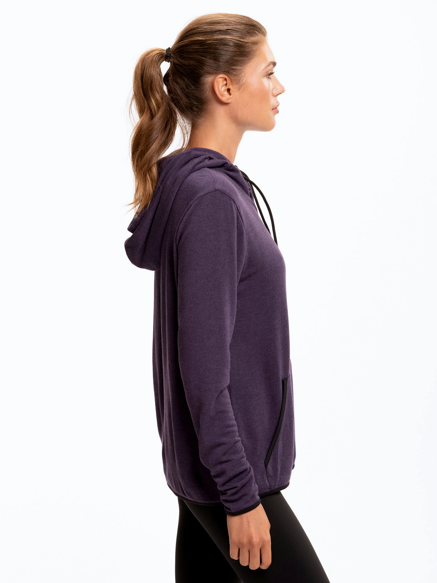 Bonded Fabric Kyanna FeatherLoop Half Zip Hoodie