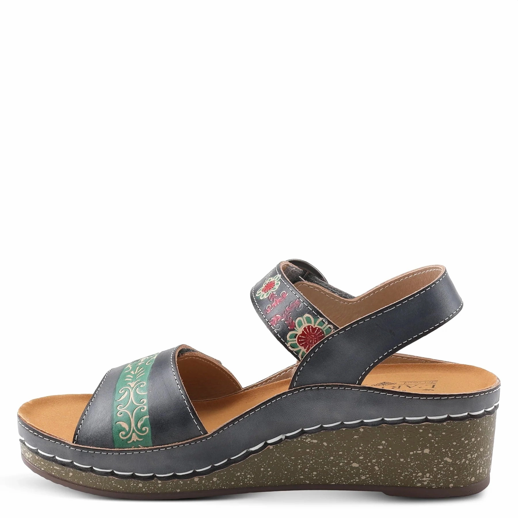 L'Artiste by Spring Step Roshni Sandals - Blue Multi Comfortable Walk