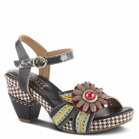 L'Artiste by Spring Step Women's Astarr Sandals - Black Multi Spring Shine