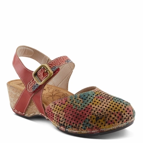 Sun Path Metal Pop L'artiste by Spring Step Women's Koraline Hand Painted Clog - Red Multi