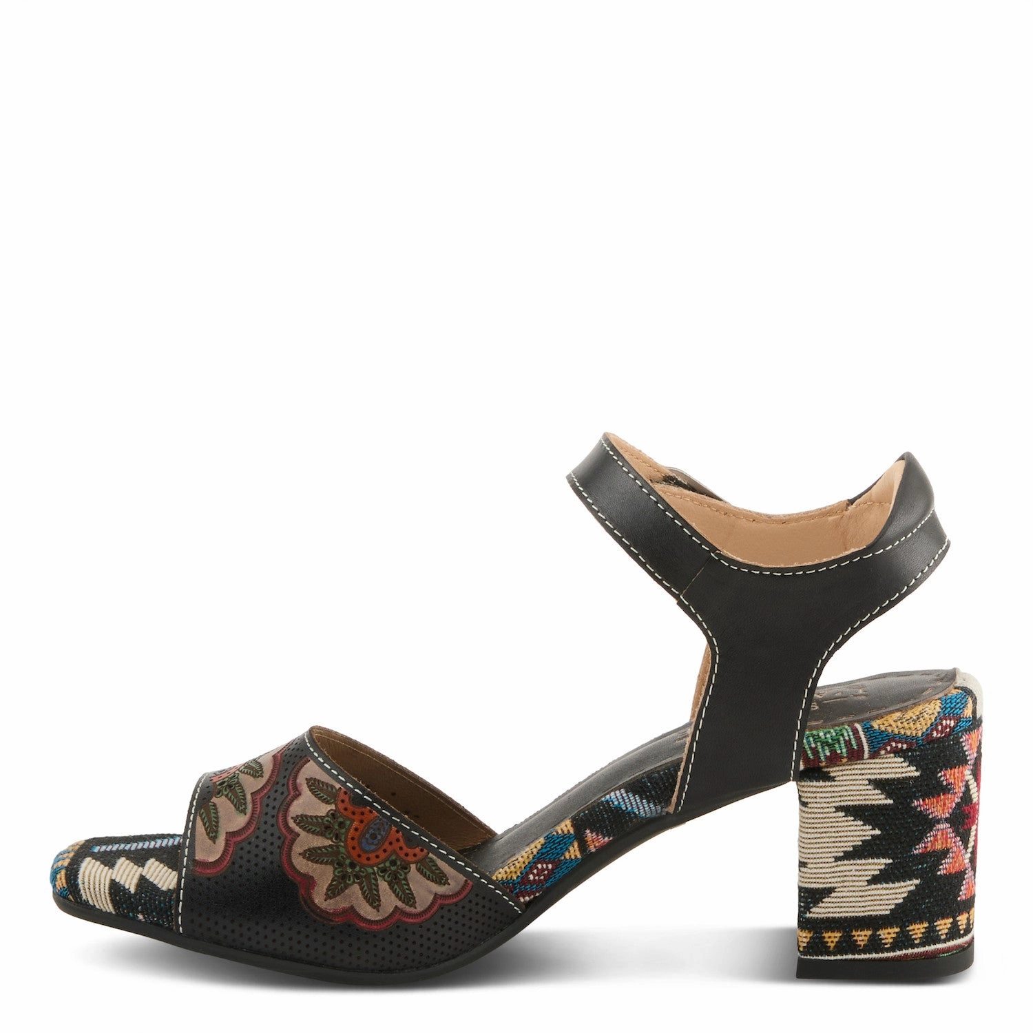 adjustable shoes Durable Footwear L'Artiste by Spring Step Women's Sassy Class Heeled Sandal - Black Multi