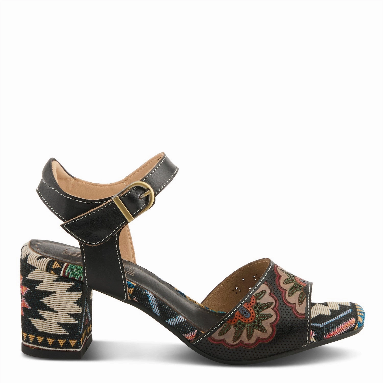 Relax Vibe L'Artiste by Spring Step Women's Sassy Class Heeled Sandal - Black Multi
