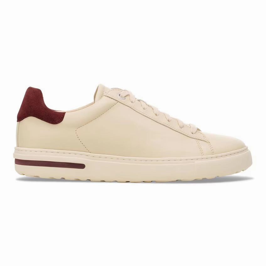 Birkenstock Women's Bend Low Leather Sneaker - Eggshell/Zinfandel Water Resistant Construction