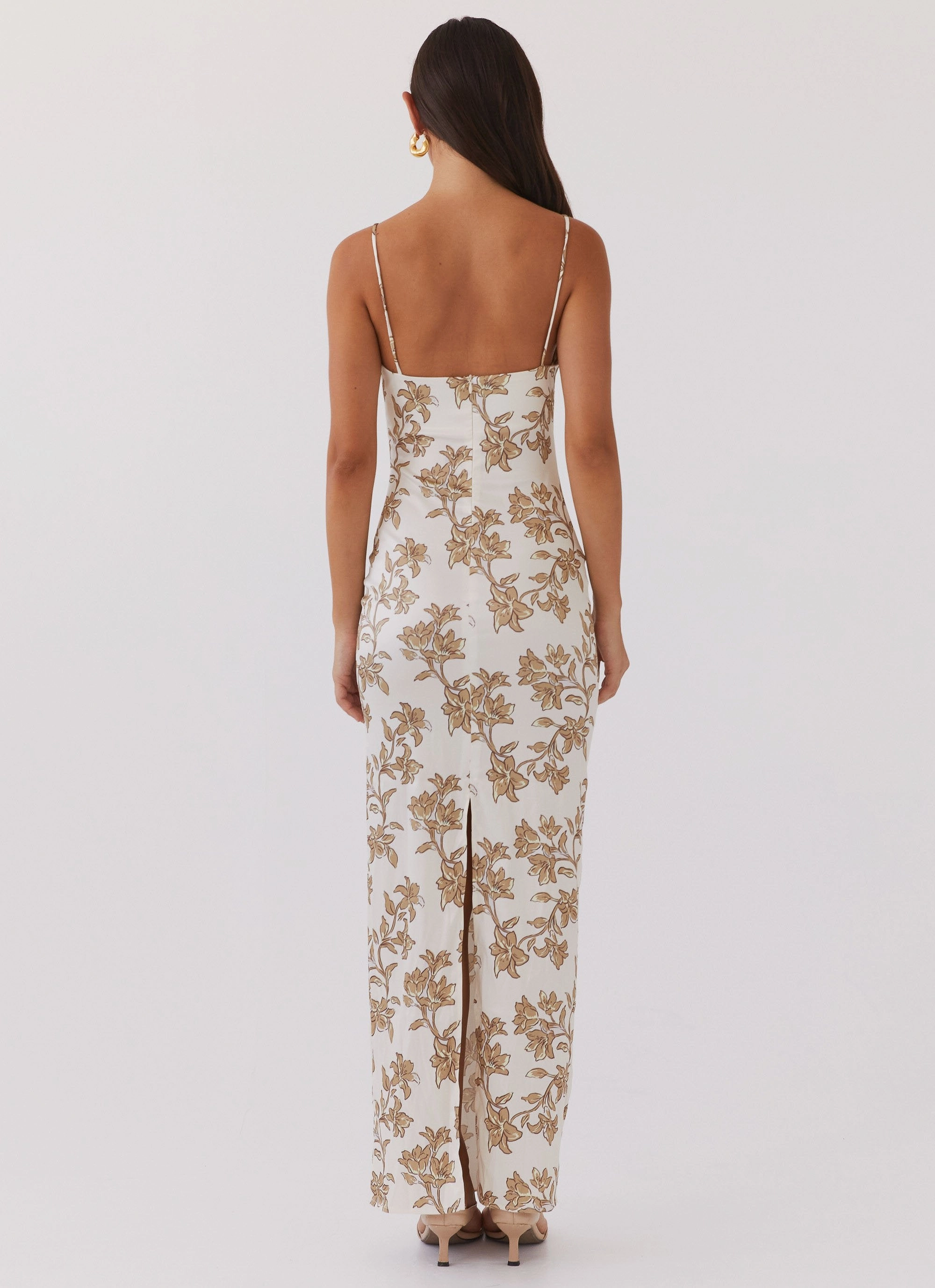 Lara Satin Maxi Dress - Hazel Bloom Harmonious Layers