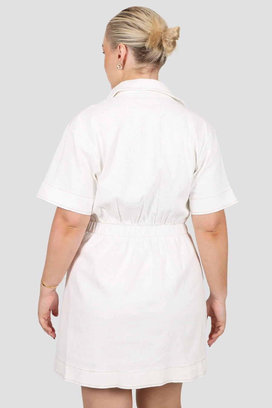 SAVEIRA DENIM DRESS WHITE Soft Weave