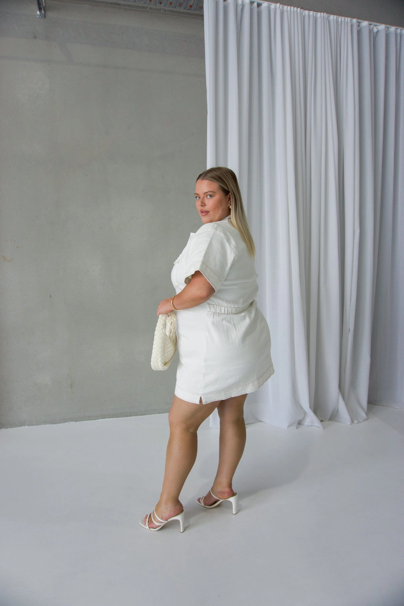 Sharp Look SAVEIRA DENIM DRESS WHITE