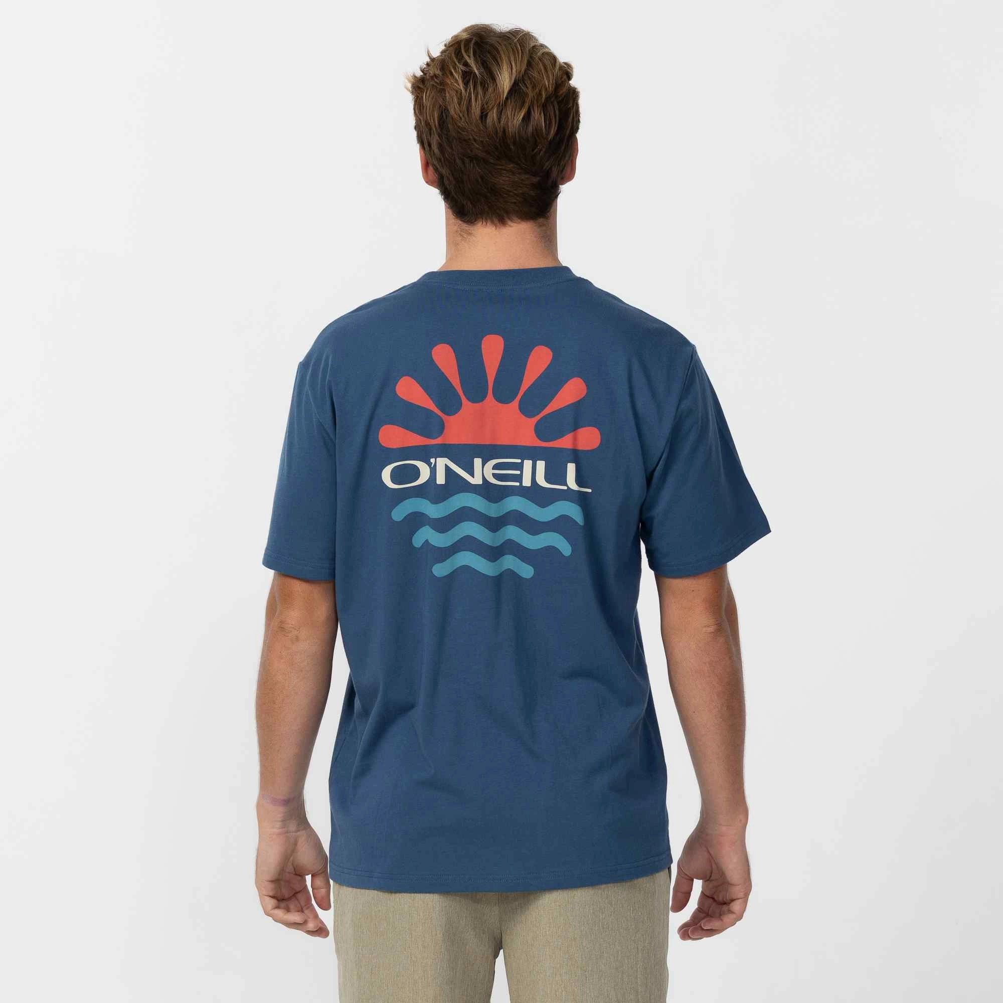 Encircle T-Shirt - Navy Beachwear Stretchable Collar Band