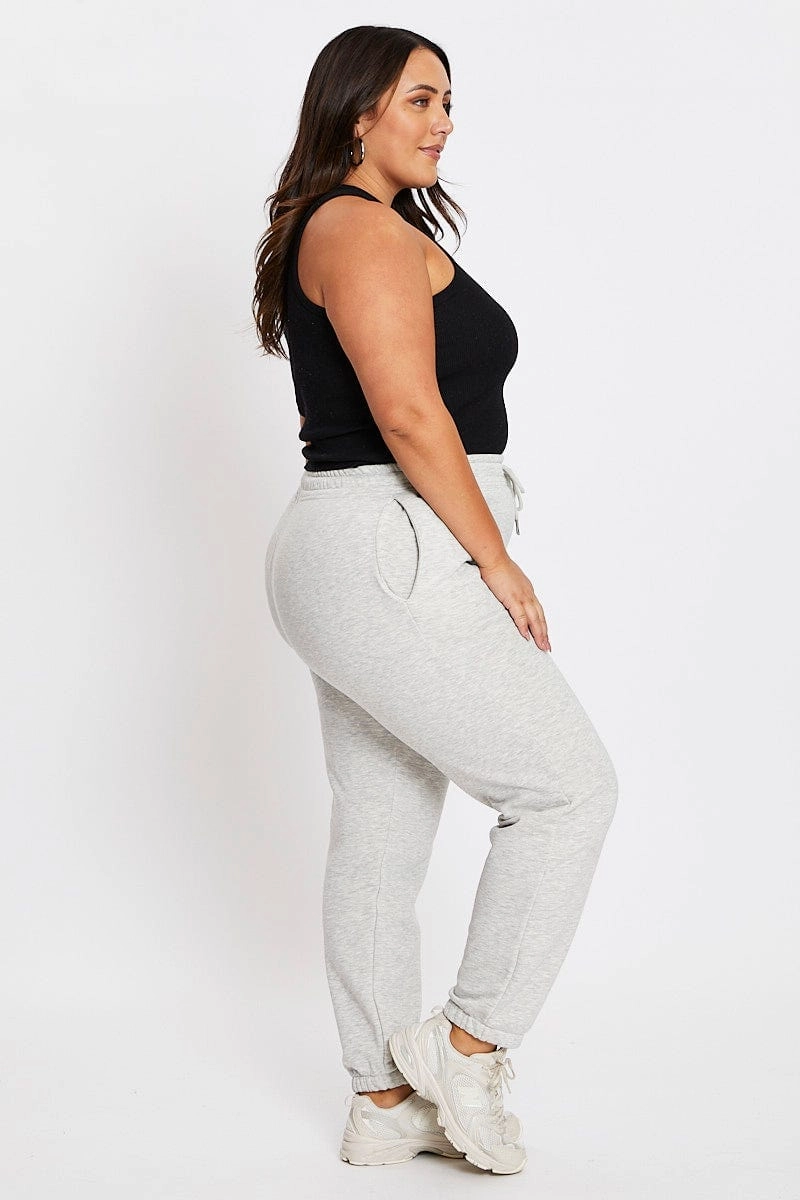 LightweightComfort Lined interior Grey Elastic Waist Track Pants