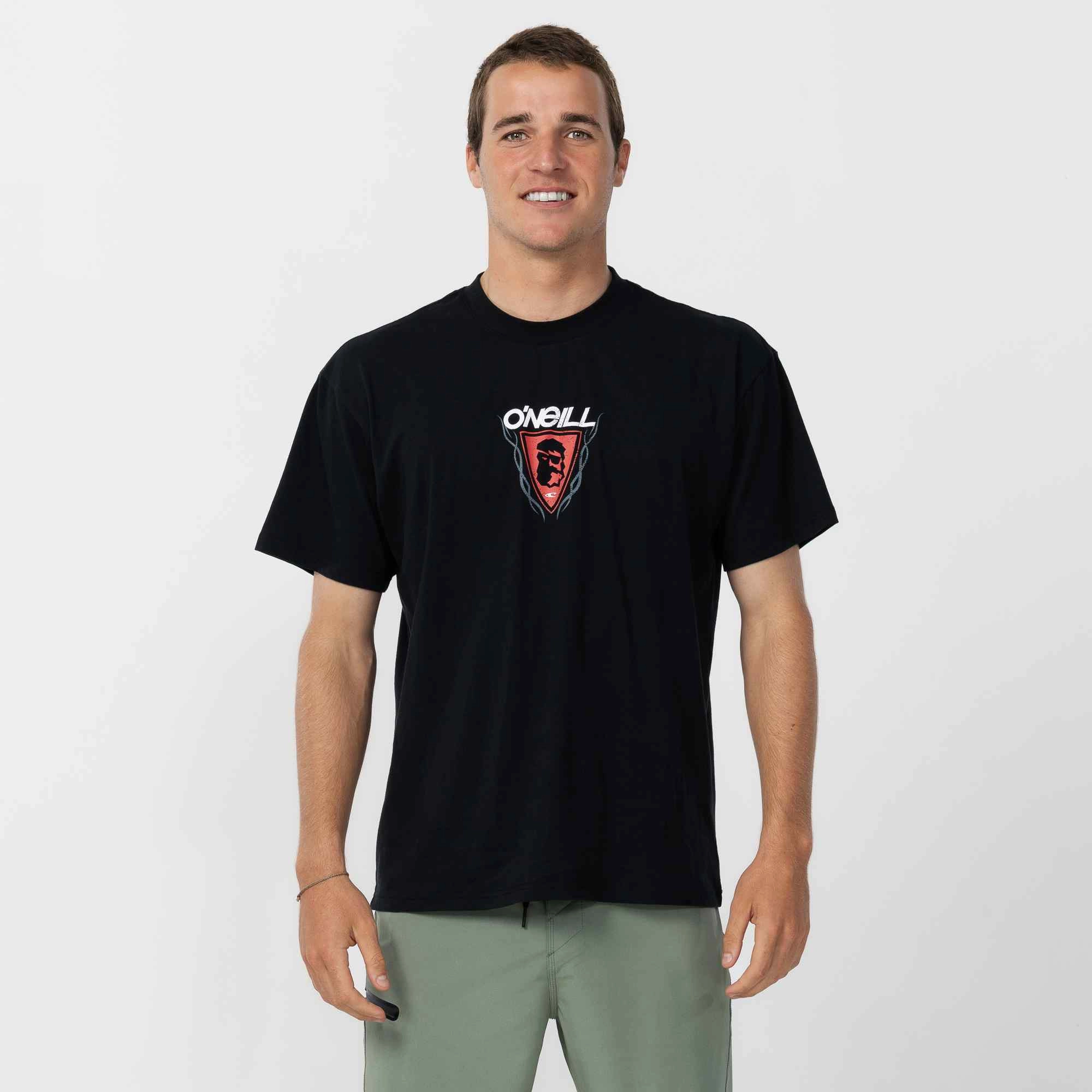 V neck elegance Askew T-Shirt - Black