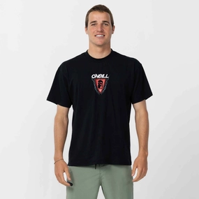 V neck elegance Askew T-Shirt - Black